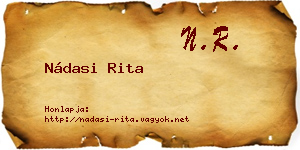 Nádasi Rita névjegykártya