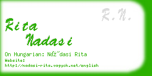 rita nadasi business card